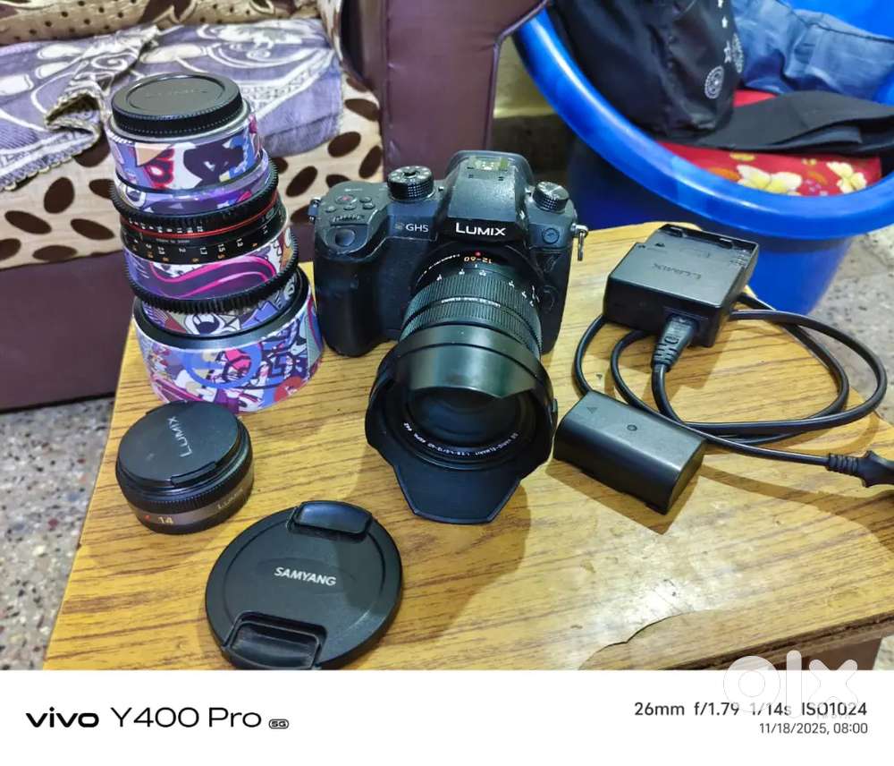 Panasonic Lumix gh5 4k MirrorLess Camara 85Lens & 12/60 & 18MM Lens  l