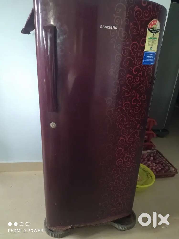 Red fridge