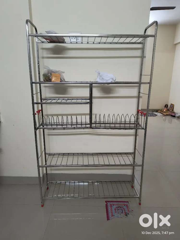 6ft SS Kitchen rack (foldable with screw)