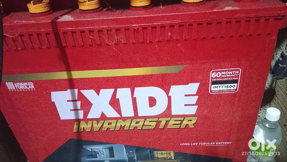 Exide inverter battery (2yrs old) for sale. Mrp 15000, waranty 5 years