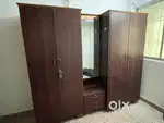 Wooden Wardrobe for Sale – Dark Brown Finish