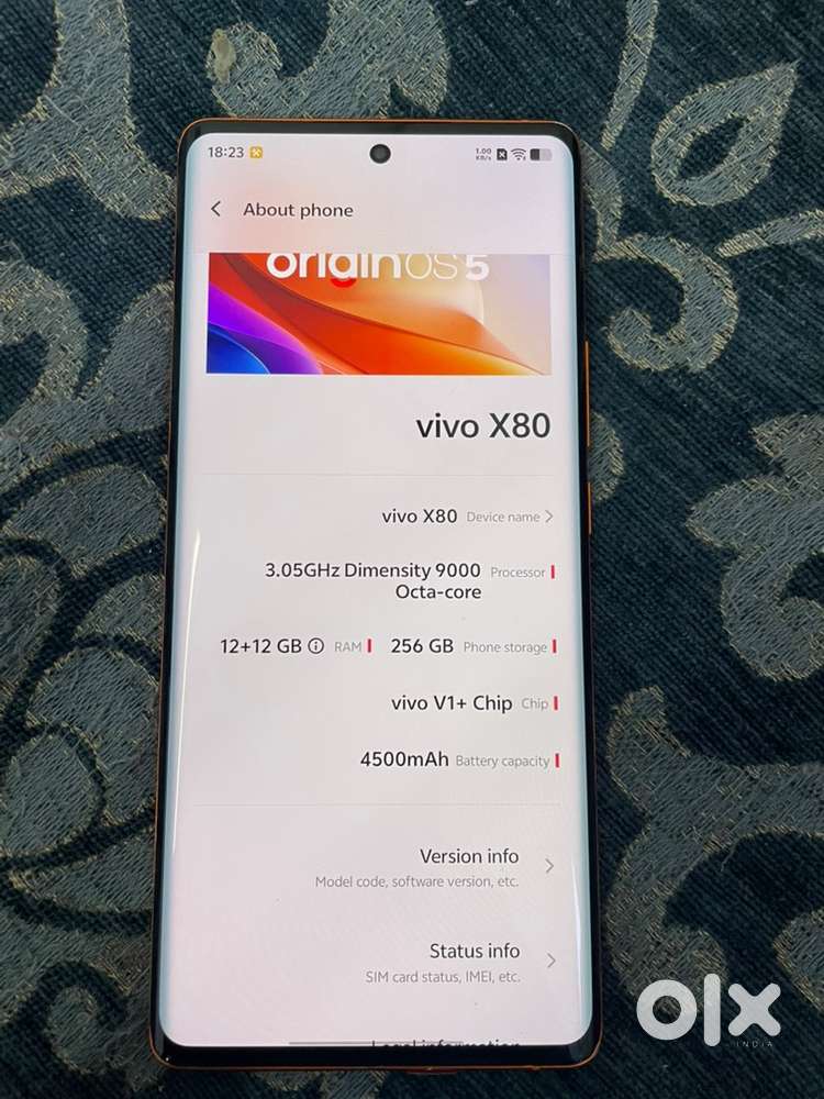 Vivo x80 *12/256gb* brand new condition only phone