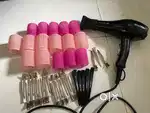 Ikonic Professional hair dryer with hair rollers and clip