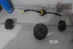 Kore RW Rubber Plate and Weight Lifting Bar -30KG Black