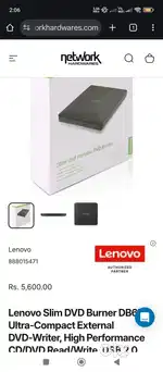 Lenovo external usb dvd writer for computer desktop pc