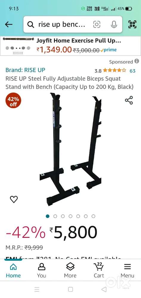 Gym accessories. Gym bench press rack (price negotiable)