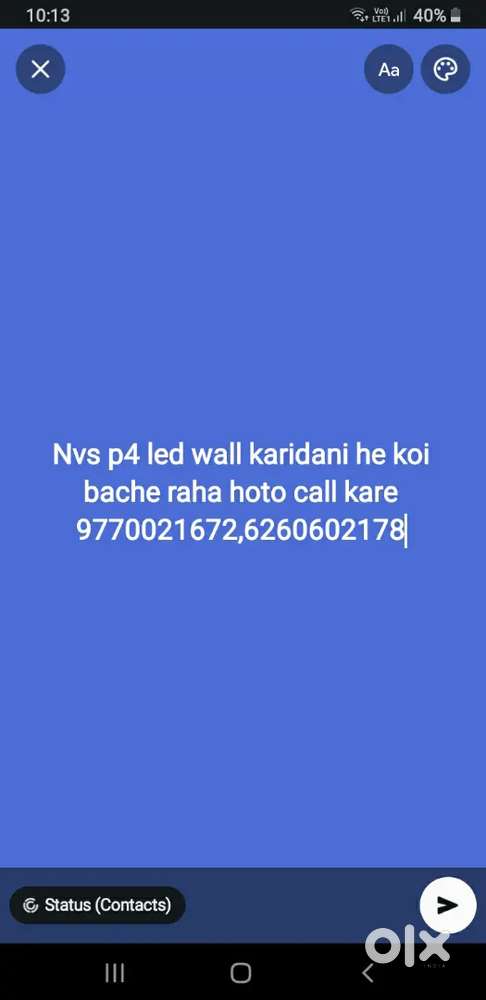 Led wall karidana he nvs p4 bach  raha to contact Karen