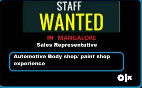 Mangalore-Sales Representative Wanted r- Automobile Body shop Division