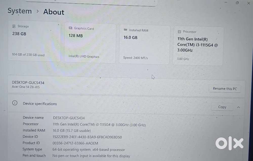 Acer One 14 Z8-415