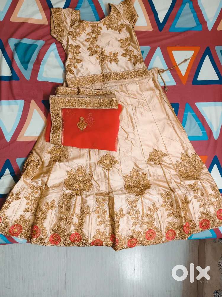Golden colour bridal Lehenga