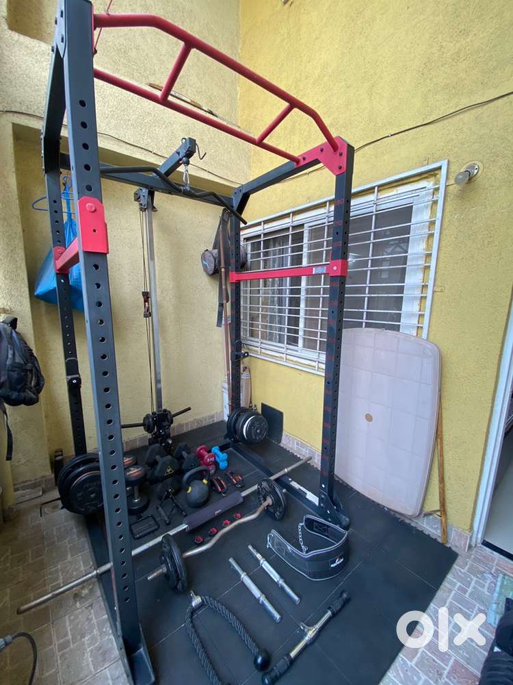 Decathlon power rack 900, weights, dumbbells & accesories