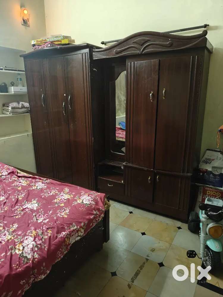 Beds Woodrof ,showcase, almirah and fans other accessories of house