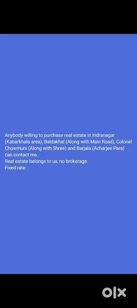 Selling various plots at different locations.