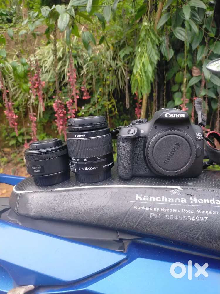 Canon 1500d Camera, 50mm prime lens ,18-55 lens battery ,bag charger
