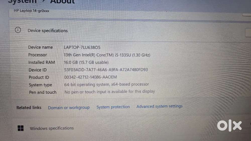 HP Laptop Intel 5 13 generation
