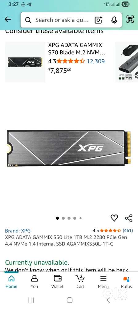 Xpg gamix s50 lite 5000 unused