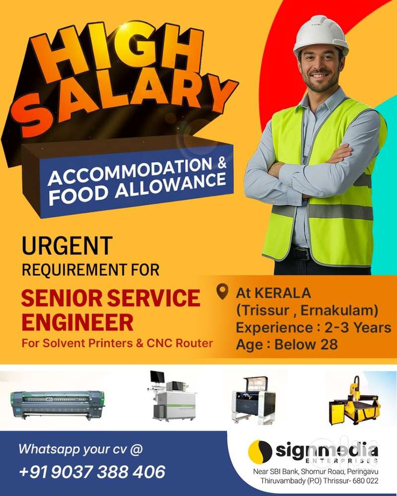 Service engineer for signage machineries