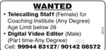 WANTED TELECALLING STAFF