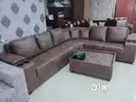 New luxury neem wood 5 seater L safe sofa set at wholesale price.
