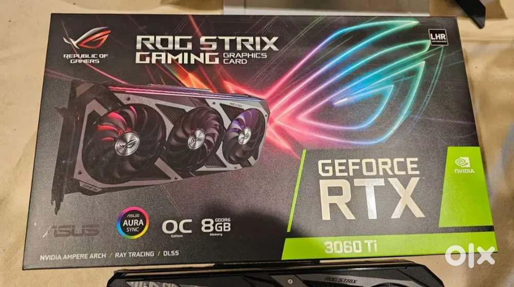Used ROG Strix Gaming GeForce RTX 3060 Ti OC Edition 8GB GDDR6 Gpu.