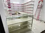 Entire shop steel racks and showcases for sale