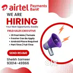 Airtel Hiring for Field Sales Executive (Male / Female)