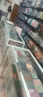Shop glass with pipe furniture and counter