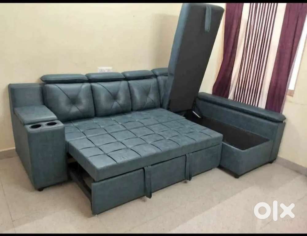 CUM BED SOFA WITH LOUNGER SOFA UNIQUE DESIGN PREMIUM QUALITY AFFORDABL