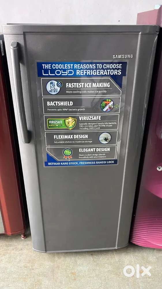 Samsung double door fridge good condition with warranty 1 year old