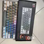 FIZZ PRO K616  Wired+2.4Ghz+BT Mechanical Keyboard Grey and White
