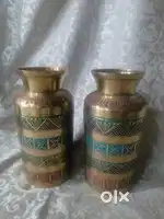 Antique pure brass solid heavy hand work vases rear collection