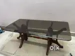 Glass Center Table with Wooden bottom