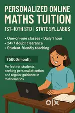 Personalized Online Maths Tuition | 1st–10th Std | State Syllabus
