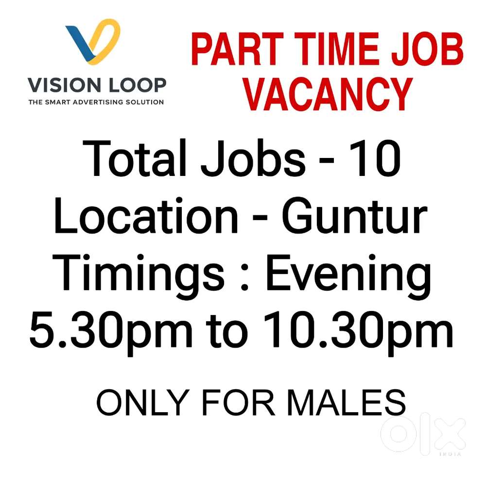 Part time jobs for Male