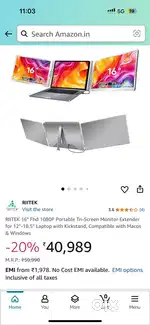 Rlltek portable tri scree 16inch