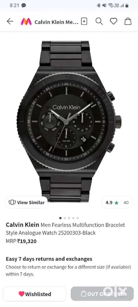 Calvin Klein Men Fearless Multifunction Bracelet Style Analogue Watch