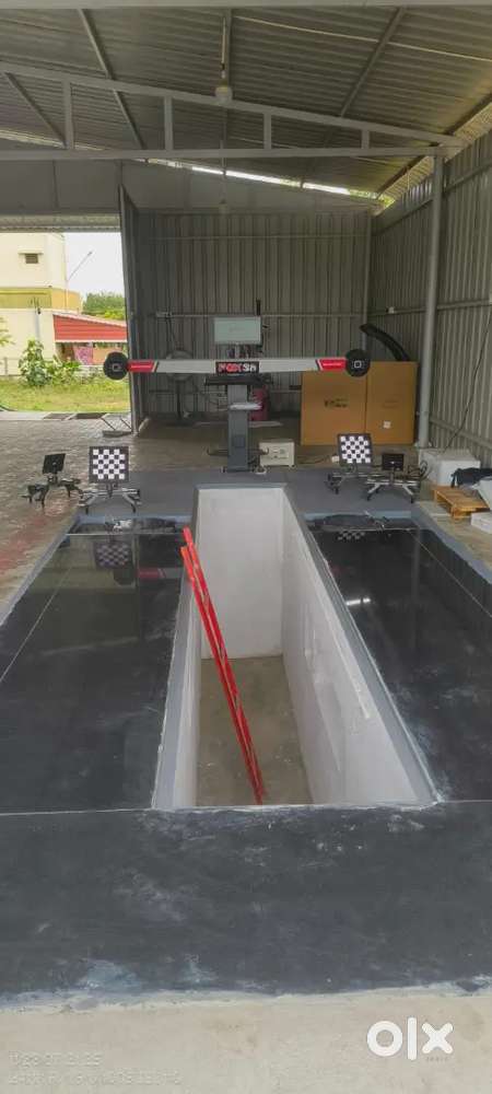 Car wheel alignment shop