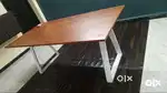 Modern Wooden Office Table with Stylish Metal Legs