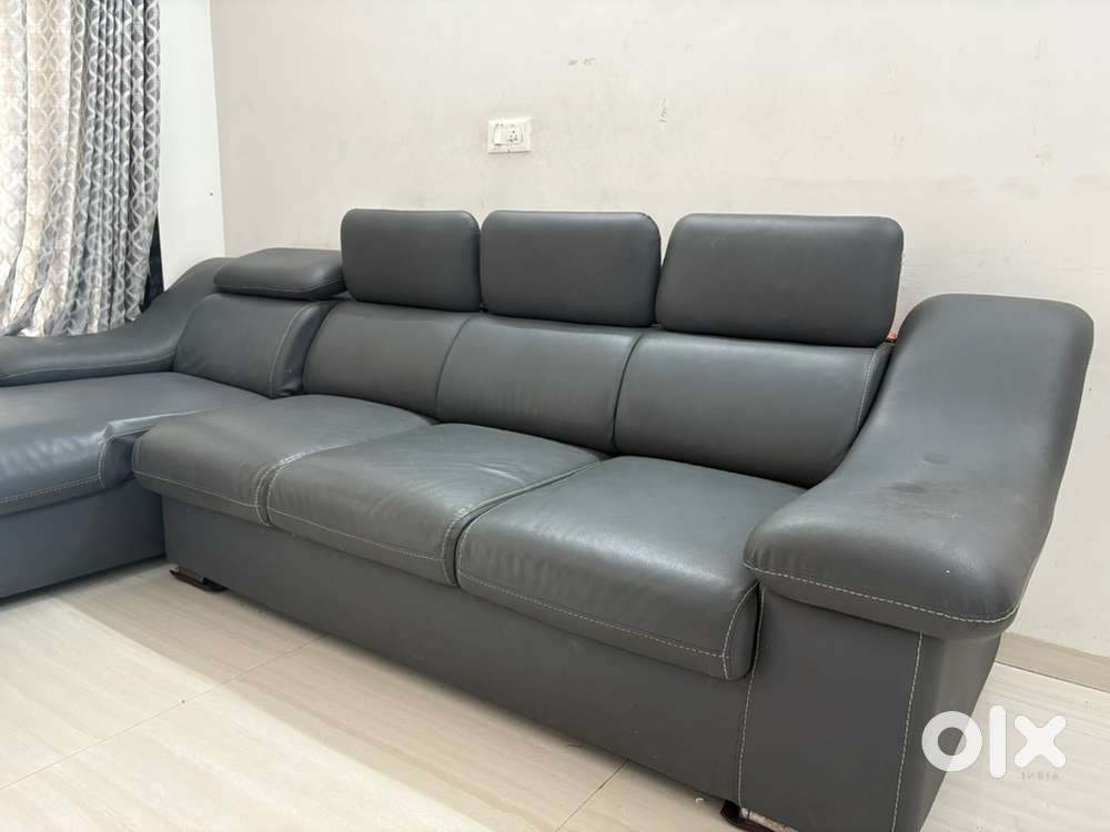Its 2 years old and rexin L shape sofa its very soft  as bed