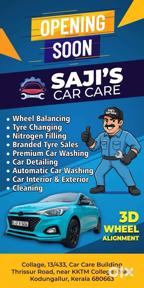 Car washing and wheel alignment, need female staff and male staff