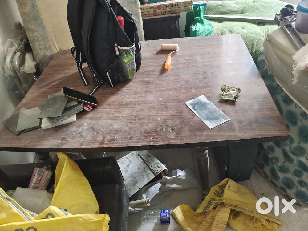 Dining table and 3 chairs with cupboard wooden