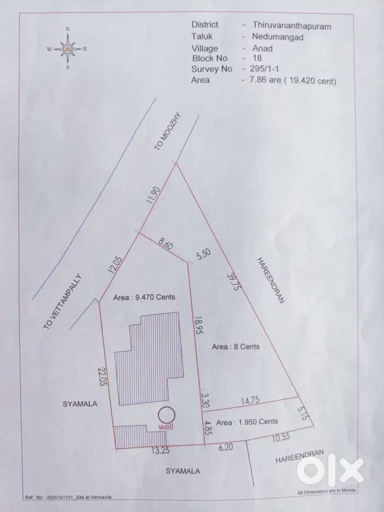 Plot for sale - Venkavila, Nedumagad