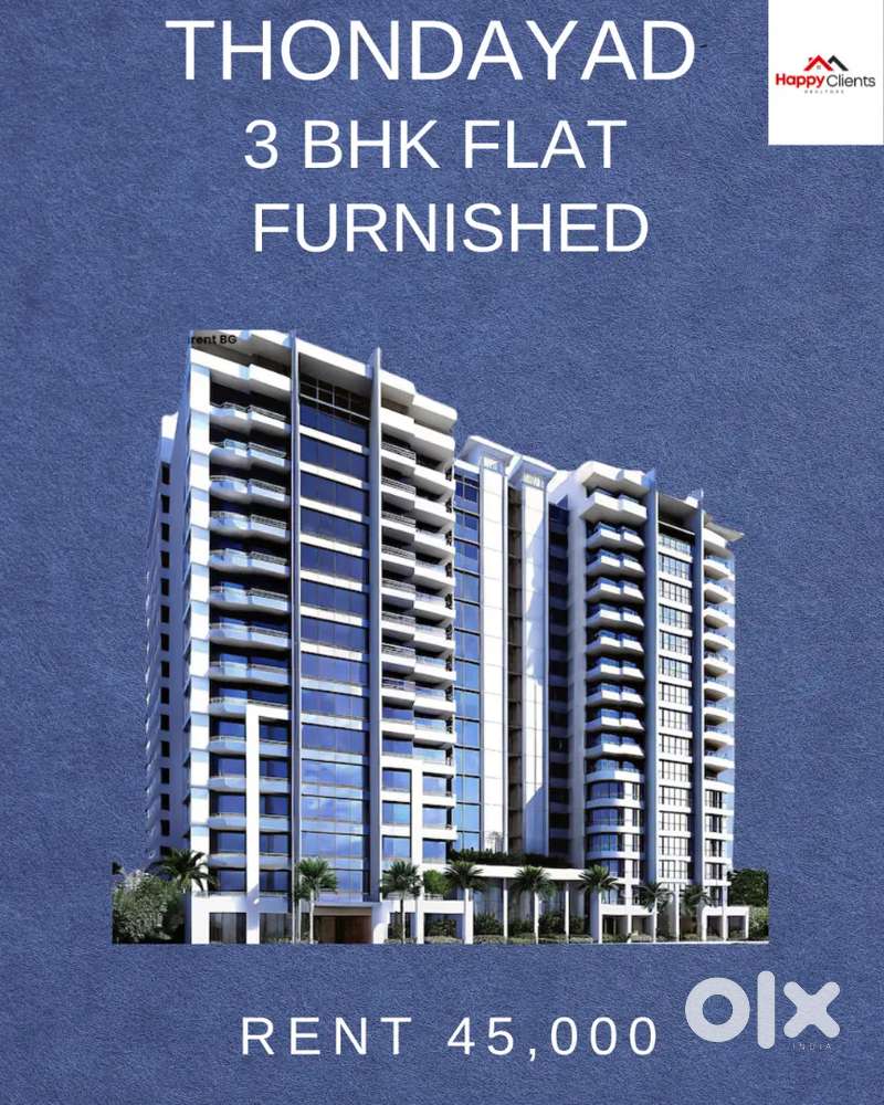 Thondayad 3bhk Furnished Flat for available