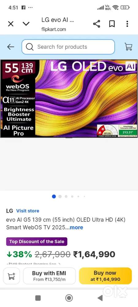 LG 55G5 OLED NEW