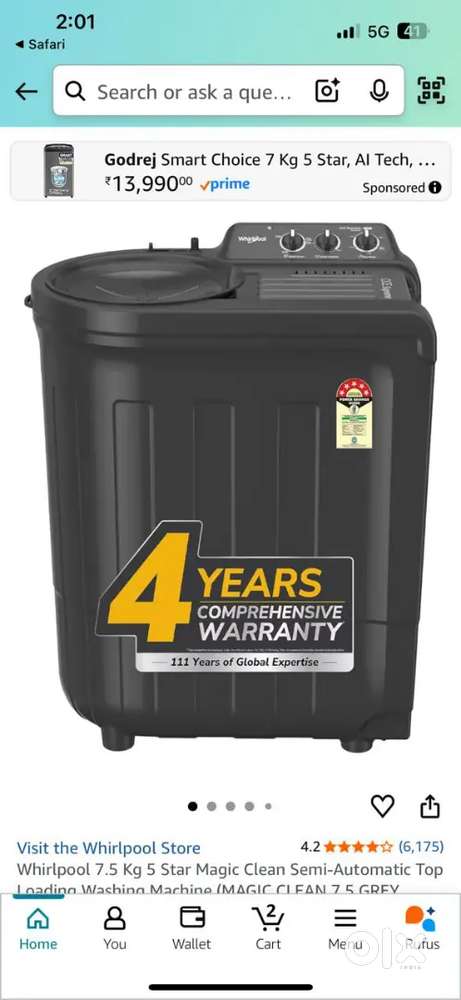 Whirlpool 7.5 kg Washing machine