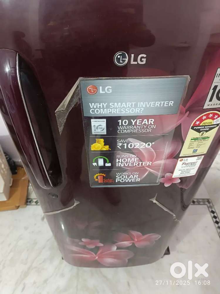 LG Single door Refrigerator 3 years Old