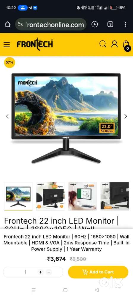 Frontec monitor 22inches