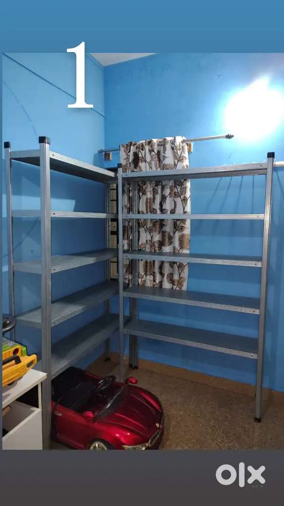 Racks, Computer/cash tables, Table with moving storage box and stand