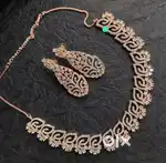American Diamond Necklace with pair earrings plating:Rose gold (NEW)