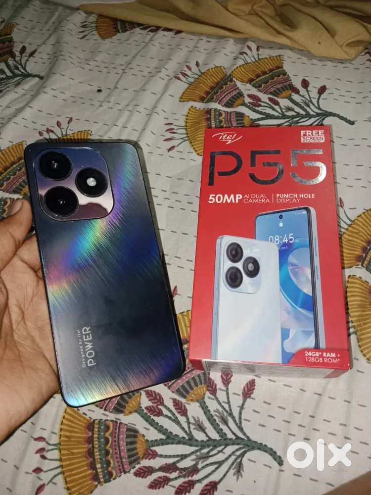 Itel P55 8 128gb ram 5000 mh battery mint condition Bill box hai